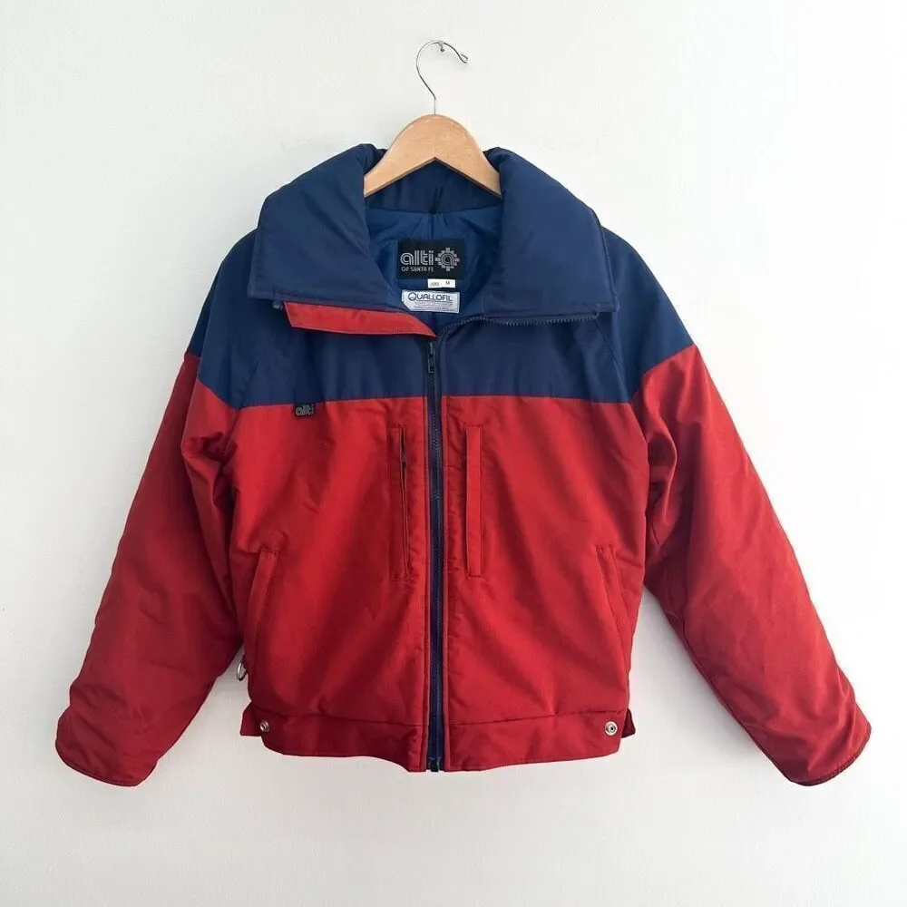Alti of Santa Fe Women’s 80s Gore-Tex National Ski Patrol Rust Navy Zip Bomber J
